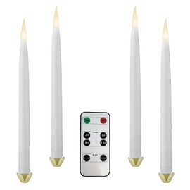 612 Vermont LED Taper Candles Battery Operated with Remote Control, Warm White Flame, 11.75” Tall, VT-R1661-4