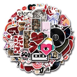 55PCS Downtown Girl Stickers Y2K Aesthetic Stickers, Trendy Stickers for Girls Teens Red and Black Downtown Girl Stickers Journal Laptop Urban Fashion Downtown Party Favor Room Decor
