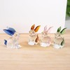HDLJIAL 4 Pcs Glass Bunny Figurines,Crystal Easter Bunny Collectibles Spring