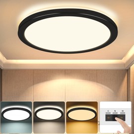 RDGOOD LED Ceiling Light 18 W, 1800 lm Ceiling Light LED 3000 K/4000 K/6500 K Adjustable Colour Temperature, Ultraslim Flat Panel with Backlight for Living Room, Bedroom, Kitchen, Hallway, Basement