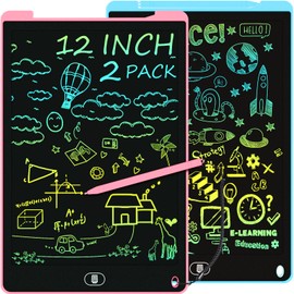 Electight LCD Writing Tablet for Kids 12 Inch, 2PCS Colorful Writing Board for Kids 3 4 5 6 7 8 9 Year Old, Toddler Preschool Educational Toys, Gifts for Birthday, Christmas