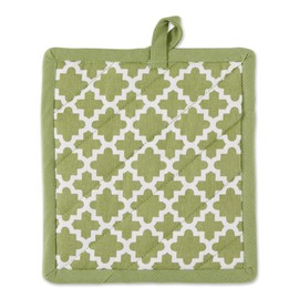 DII Lattice Basics Collection Kitchen Essentials, Oven Mitt & Potholder Set, Antique Green, 2, Piece