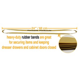 Forearm Forklift 24" Long Movers Rubber Band to Secure Moving Blankets and Keep Furniture Doors and Drawers Closed, Tan, Pack of 12