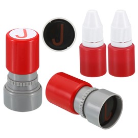 PATIKIL Letter Stamps Self Inking, 2 Pack Character J Alphabet Teacher Stamp Initial Stamp Mini Ink Stamp for Class Notebook Scrapbooking DIY Craft, Red Ink