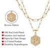 JeeweLife P Initial Necklaces 18K Gold Plated Layered Paperclip Chain