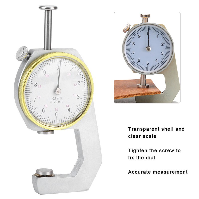 Thickness Gauge Silver Portable Accurate Measuring Jewelry Leather Board Equipment