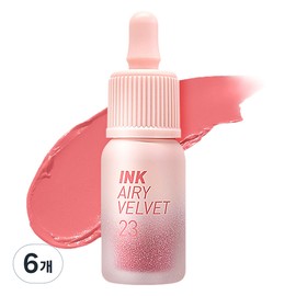 Peripera Ink The Airy Velvet Lip Tint, 23 Star Peach Falling, 6 pieces / 페리페라 잉크 더 에어리 벨벳 립틴트, 23 별피치내린다, 6개