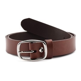 Merry Style D41 Women's Leather Belt 3 cm Wide - dark brown