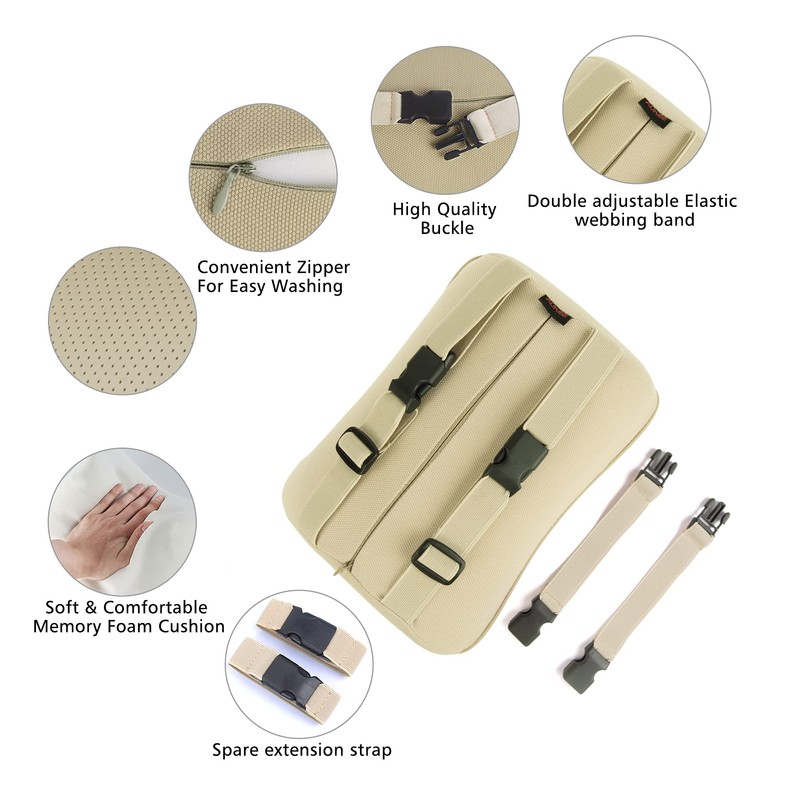 Aukee Car Neck Pillow Soft Memory Foam Leather Headrest for