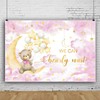 Generic 5x3ft We Can Bearly Wait Baby Shower Backdrop Pink