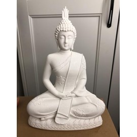 Sterling Effectz Ornaments JRose Collections Thai Buddha Sitting White Colour Meditating 20Cms High JR1364