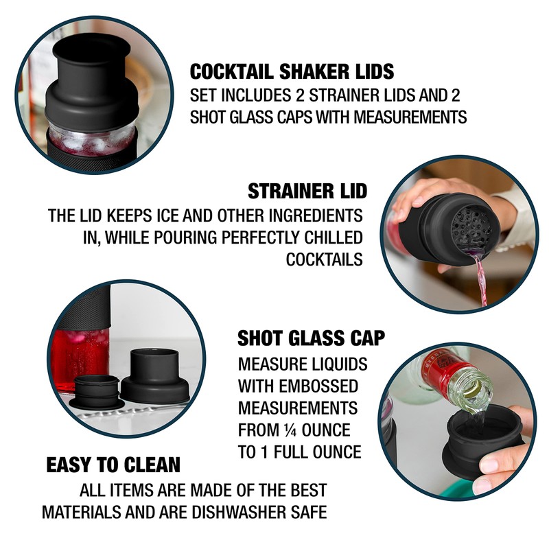 Masontops Cocktail Shaker Lids – Compatible with any Regular Mouth