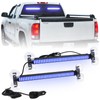 XRIDONSEN 2 in 1 Blue Emergency Lights Traffic Advisor Light Bar 144 LED Warning Safety Strobe Interior Front Windshield Dash Rear Window Light for Police Firefighter Vehicles Trucks Car, 2x17.7 inch