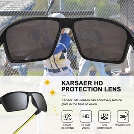 Karsaer Vision Men Women Polarized Sports Sunglasses Baseball Cycling Running Sunglasses for Youth Adults Teens Kids Age 8-14