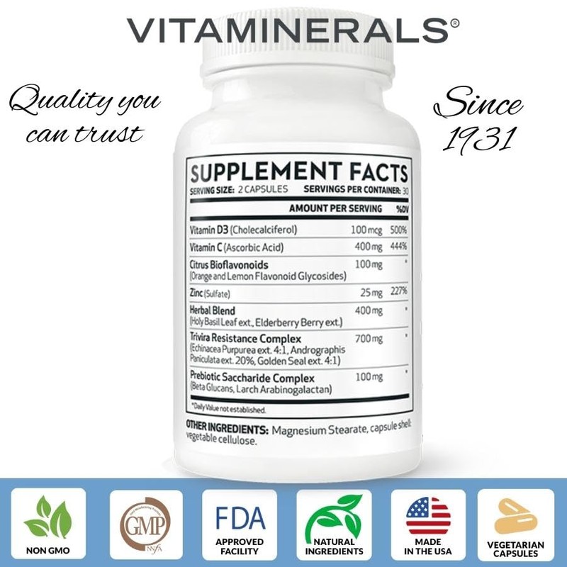 Vitaminerals® TRIVIRA | Vitamin C | Vitamin D3 | Zinc