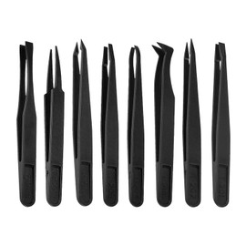IDNVFY 8 pieces anti-static tweezers, mixed fibre tweezers, multifunctional precision counter, suitable for electronic products, jewellery production, laboratory work and maintenance.
