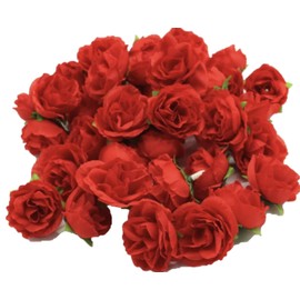(Mikishin) 50 Pcs Artificial Roses 3cm Bouquet Rose Rose Wedding Decoration (Red)