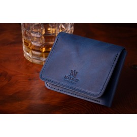 Luxury Men's Leather Wallet – Blue/Black - Handcrafted in the USA | Full Grain American Leather