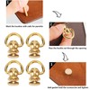 12 Sets D Ring Stud Screw Gold Brass Metal Plating