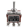 Heschen Metal Toggle Switch, RT1322, DPDT, Maintained Type, ON/OFF/ON, 3