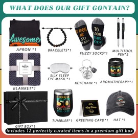 Breling 50th Birthday Gifts for Men Gifts for 50th Birthday 50th Birthday Gift Ideas Gifts for 50 Years Man Gift Box for Men 50th Birthday Gifts for Men, Coworker, Teachers, Friends, Dad