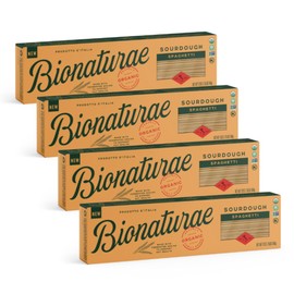 Bionaturae Spaghetti Pasta Noodles - Sourdough Pasta, Kosher Certified, High Protein, Non-GMO Verified, USDA Certified, Spaghetti Pasta Organic, Crafted in Italy - 12 Oz (Pack of 4)