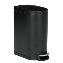 Furrnook Anti-Slip Trash Can with Liner Lock System - Stainless Steel Kitchen Bin, Soft Close Lid & Fingerprint Proof - Perfect for Kitchens, Laundry Rooms (Black, 10L/12.40" L × 7.32" W × 15.35" H)