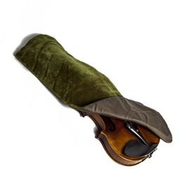 Luxurious Hand Made Satin Fabric Violin Blanket for 4/4 Full Size Violin (Olive)