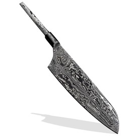 Hercules Knives Custom Hand Forged Damascus Steel Blank Blade Chef Kitchen Knife, Forged Bolster, Woodworking Project Kit, Damascus Billet Bar Handmade Knife Making Supply (FBB-B)