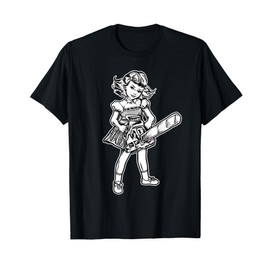 Chainsaw Girl, Goth Punk Emo Cute Evil Horror Fan T-Shirt