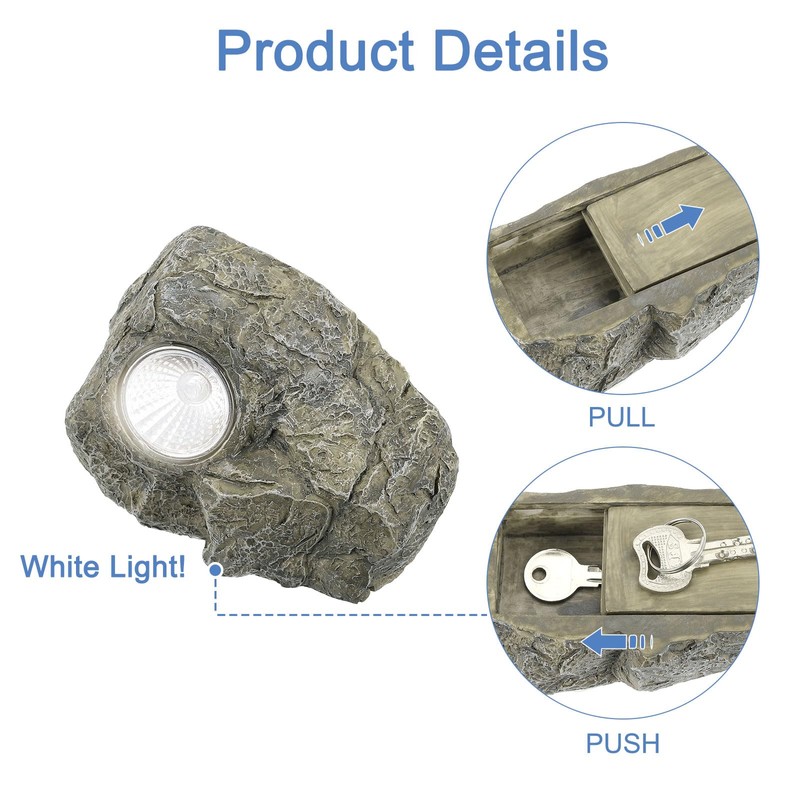 sourcing map Fake Rock Hidden Key Box, Hide a Spare