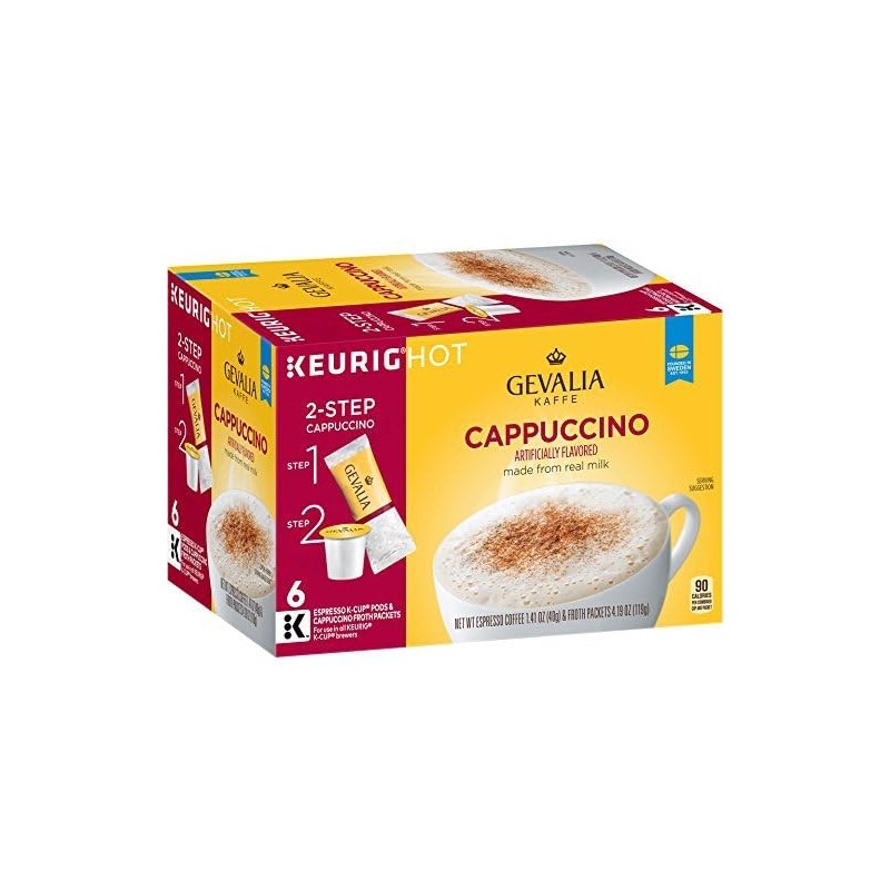Gevalia Cappuccino Keurig K Cup Pods with Froth Packets 5.98oz