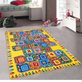 CR’s Toy Baby Blocks Large Alphabet Blocks (A-Z and 1-9) for Toddlers Kids Carpet (3 Feet X 5 Feet)