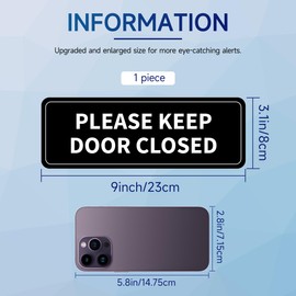 Please Keep Door Closed Sign Sticker,Waterproof and Weatherproof, Indoor/Outdoor Use Close Gate Behind You Sign Stickers for Workplace, Restricted Areas, Garages