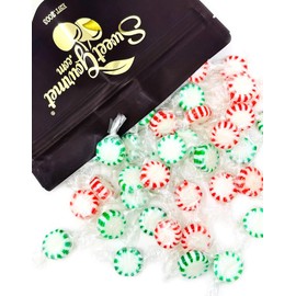 SweetGourmet Christmas Red Peppermint and Green Spearmint Starlight Hard Candy Mints, Individually Wrapped, 1 Pound
