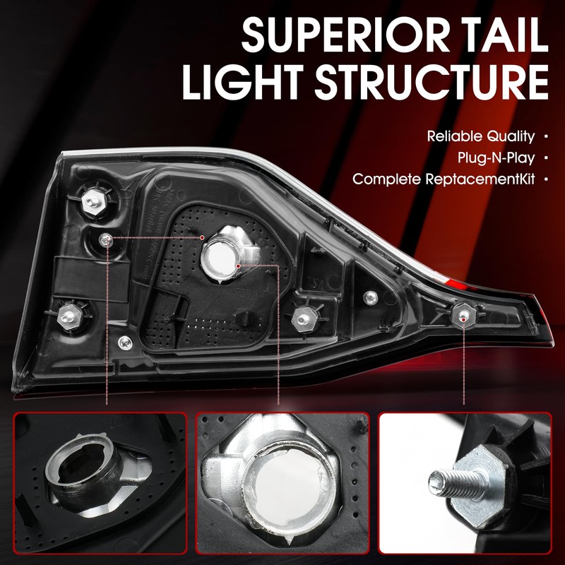 Left Driver Side Inner Tail Light Assembly Compatible with Toyota