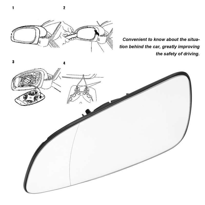 2PCS Outside Rear View Mirror Glass Left Right Self Adhesive
