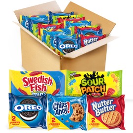 OREO, CHIPS AHOY!, Nutter Butter, SOUR PATCH KIDS & SWEDISH FISH Candy & Cookies Variety Pack, 40 Snack Packs