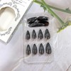 LOPMNGHT Black Coating Almond False Nails Solid Colors Press on