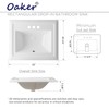 Oaker 6594-43 Rectangular 22" Drop in Bathroom Sink with Overflow,