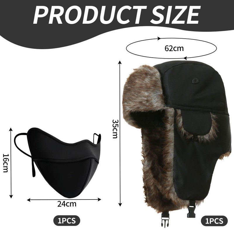 HDGSAFD 1 Ear Protection Hat and 1 Windproof Mask, Warm