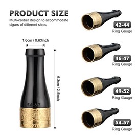 Scotte - Boquilla de cigarros portátil para hombres y mujeres, juego de 4 tamaños con caja de regalo (negro y dorado)