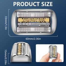 AOOWU 92M Replacement Head Compatible with Braun Series 9, Compatible with Braun Series 9 Shaver Foil Grill for 9030s 9040s 9050cc 9070cc 9075cc 9095cc 9090cc 9093s 9240s 9242s 9290cc 9295cc to 9299s