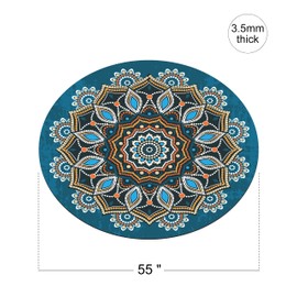 Keolorn Round Meditation Pilates Yoga Mat Luxury Suede Large Yoga Mat Natural Rubber Non-Slip Base is ery Suitable for Meditation, Stretching, Fitness Exercise, Home and Outdoor. 140CM Diameter