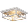 Kondras Antique White Hallway Light Fixture, 2-Light Farmhouse Flush Mount
