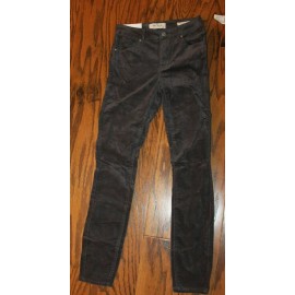 Pacsun Women's Gray Velvet Mid Rise Skinniest Pants Jeans Stretch Size 25
