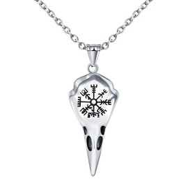 INFINIONLY Creative Men's Stainless Steel Necklace Vintage Chains with Hawksbill Pendant with 55 cm Chain Fashion Boys Teenager Jewellery Decoration 6.3 x 2.4 cm Pendant, Stainless Steel