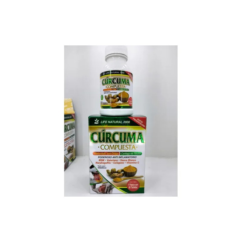 Cúrcuma Compuesta, Colageno, Life Natural, 2pack 120tabletas