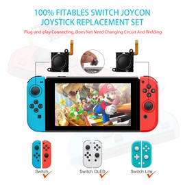 GuliKit TMR Joystick Replacement for Joycon, No Drift, High Precision Electromagnetic TMR Joystick with Repair Kit, Thumbstick Caps in 4 Colours, Compatible with Switch/Switch OLED/Switch Lite