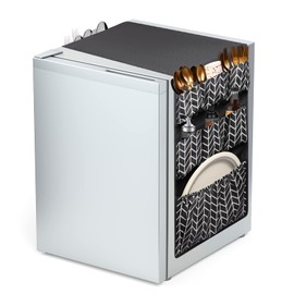 Mayniu Mini Fridge Organizer with 15 Pockets, Over The Fridge Storage Organizer Caddy for Pantry, Dorm, Office, Cutlery, Utensils, Bottles, Plates, Spice, 65" x 12.6" (Black)